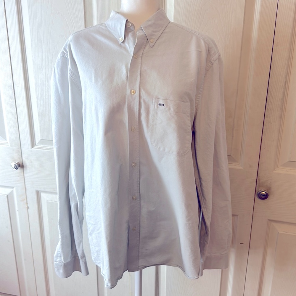 Mens Lacoste button down shirt, light blue